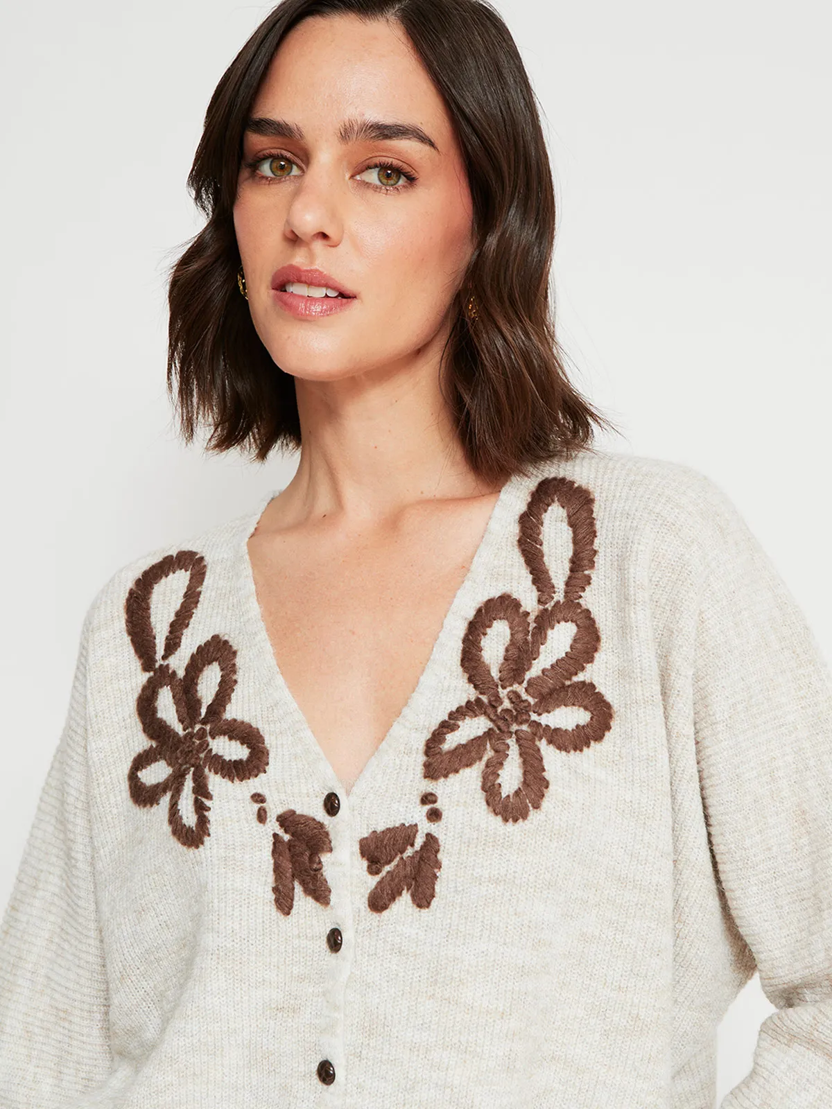 CARDIGAN MUJER TATIENNE BORDADO FLORES - 3