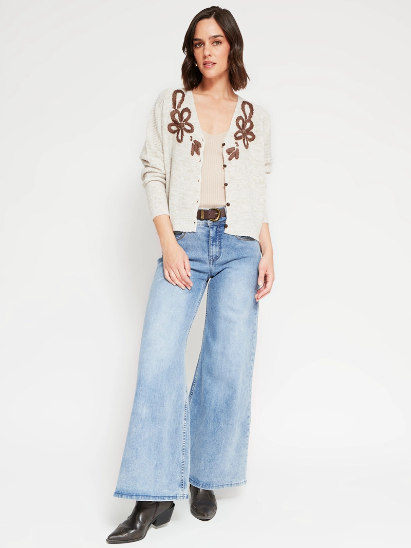 CARDIGAN MUJER TATIENNE BORDADO FLORES - 4