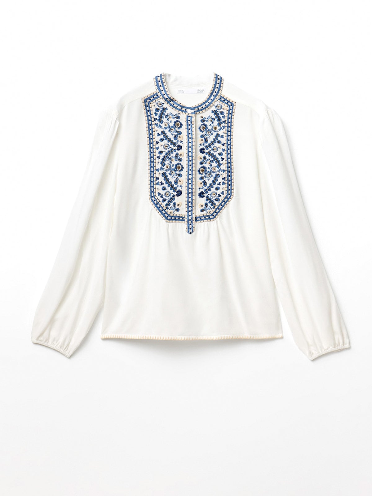 BLUSA MUJER SFERA MANGA LARGA BORDADO - 4