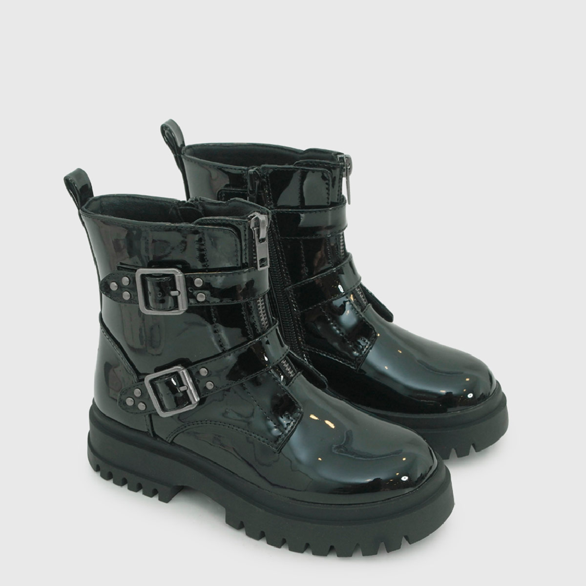 BOTINES NIÑA COLLOKY 2 TRABAS NEGRO - 2