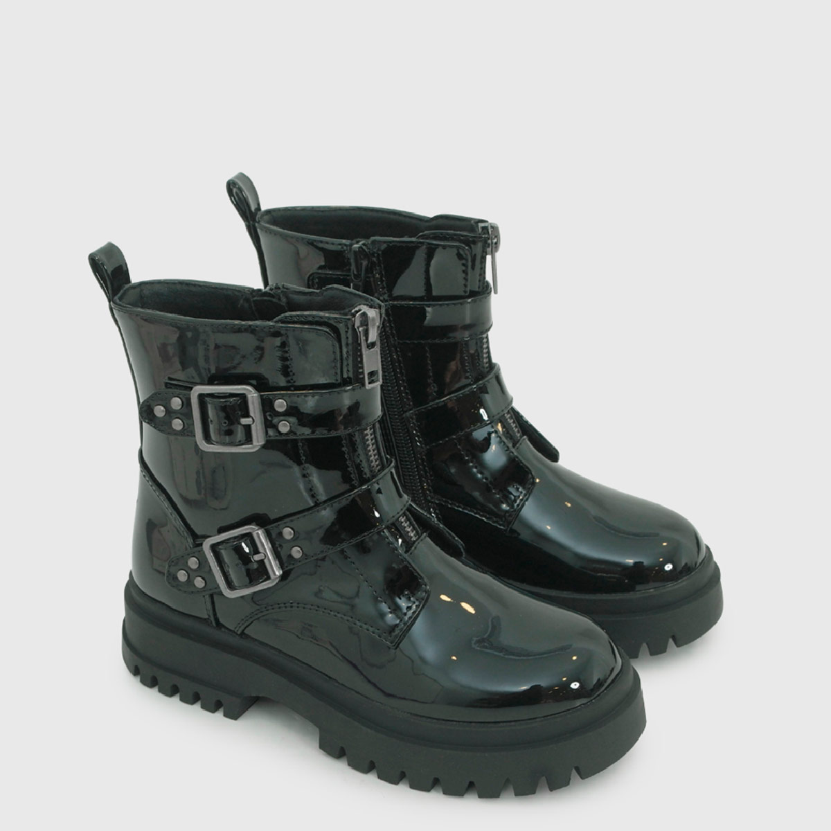BOTINES NIÑA COLLOKY 2 TRABAS NEGRO - 2