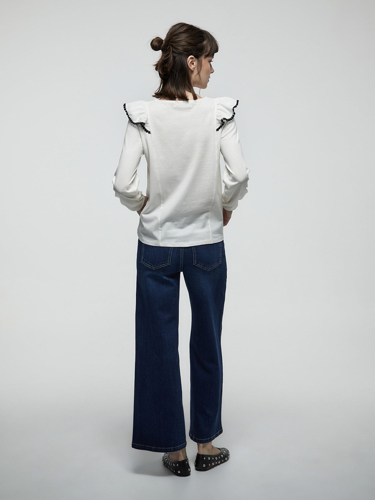 POLERA MUJER SFERA ALGODÓN MANGA LARGA BOLITAS - 3