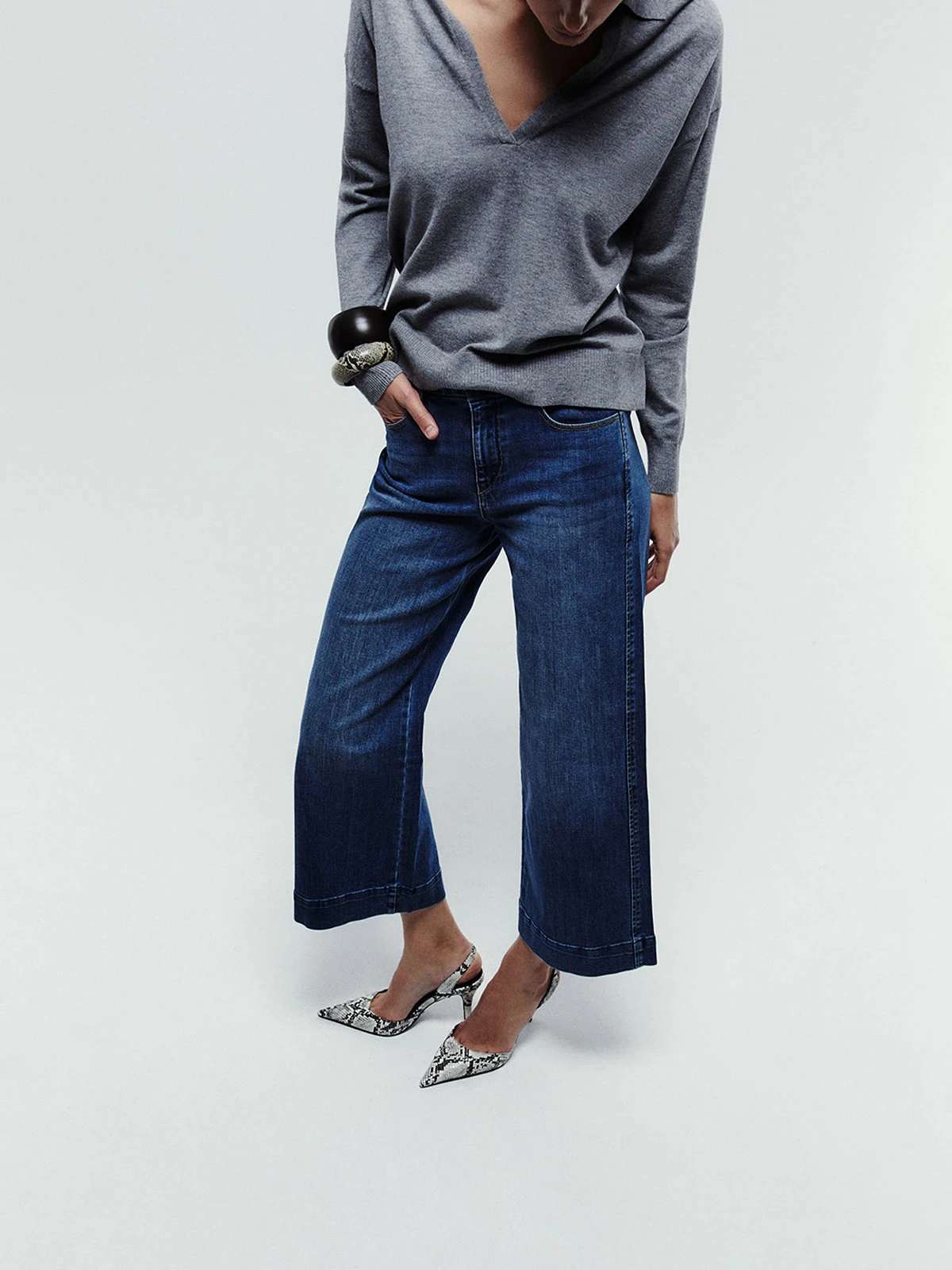 JEANS MUJER SFERA ALGODÓN HIGH RISE CULOTTE - 2