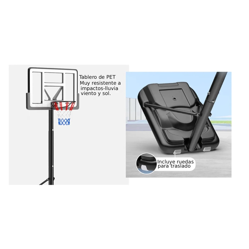 ARO DE BÁSQUETBOL KIDSCOOL AJUSTABLE A 2.3MTS - 4