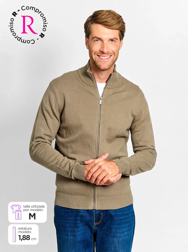 SWEATER HOMBRE CACHAREL ALGODÓN FULL ZIPPER - 1