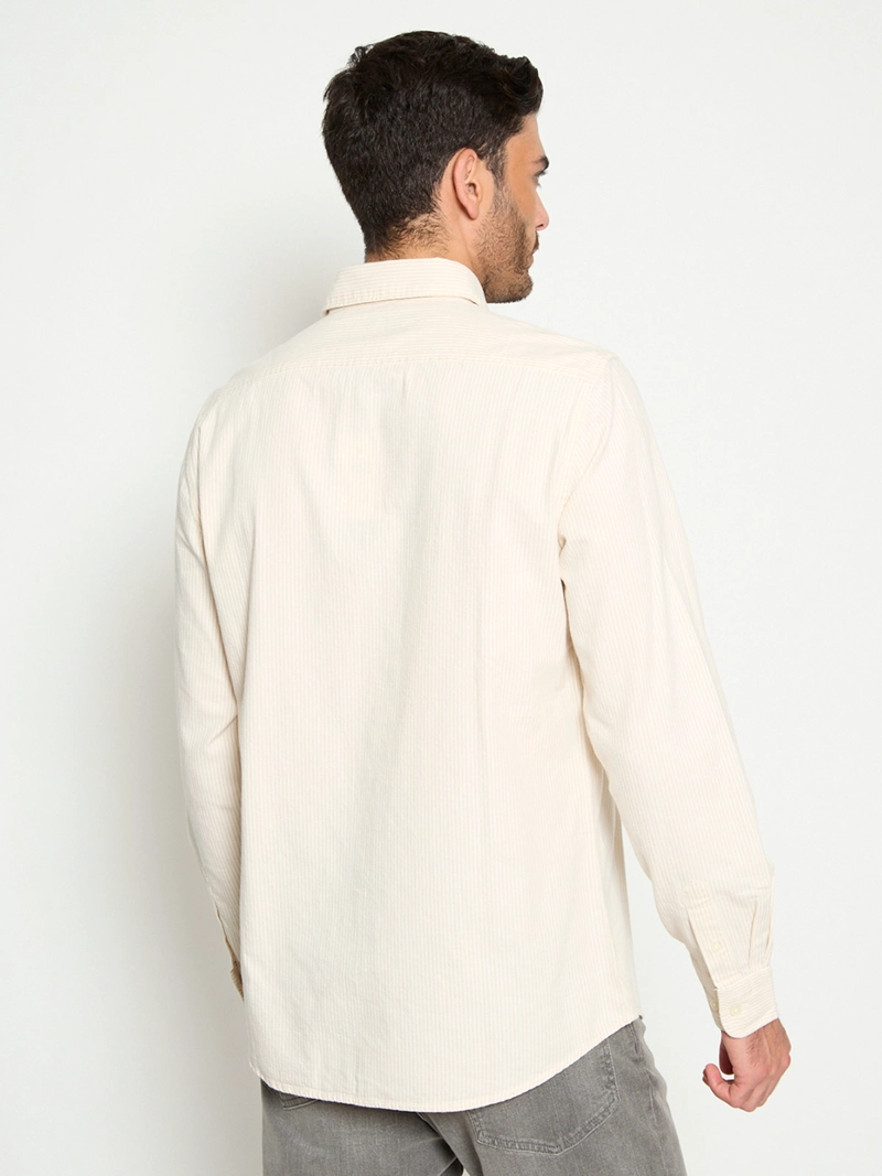 CAMISA HOMBRE CACHAREL ALGODÓN MANGA LARGA FRANELA LÍNEAS - 2