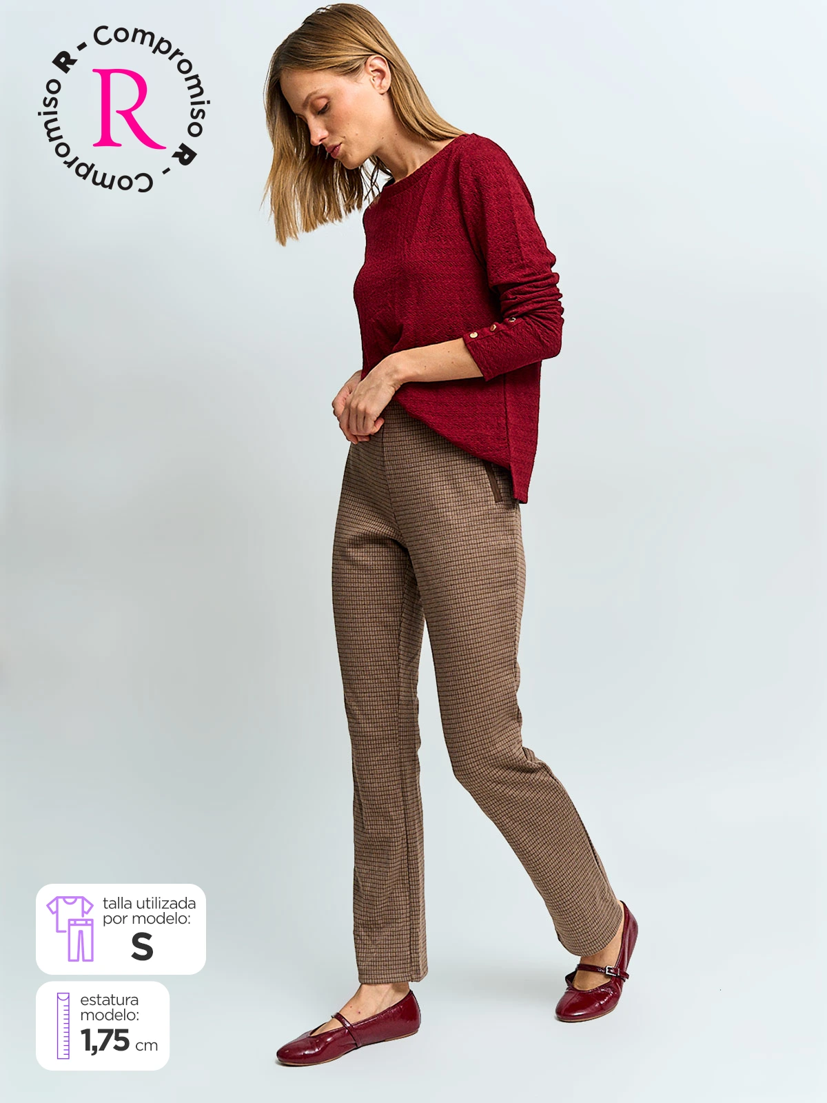 CACHAREL PANTALÓN MUJER CACHAREL TIPO CALZA RECTO