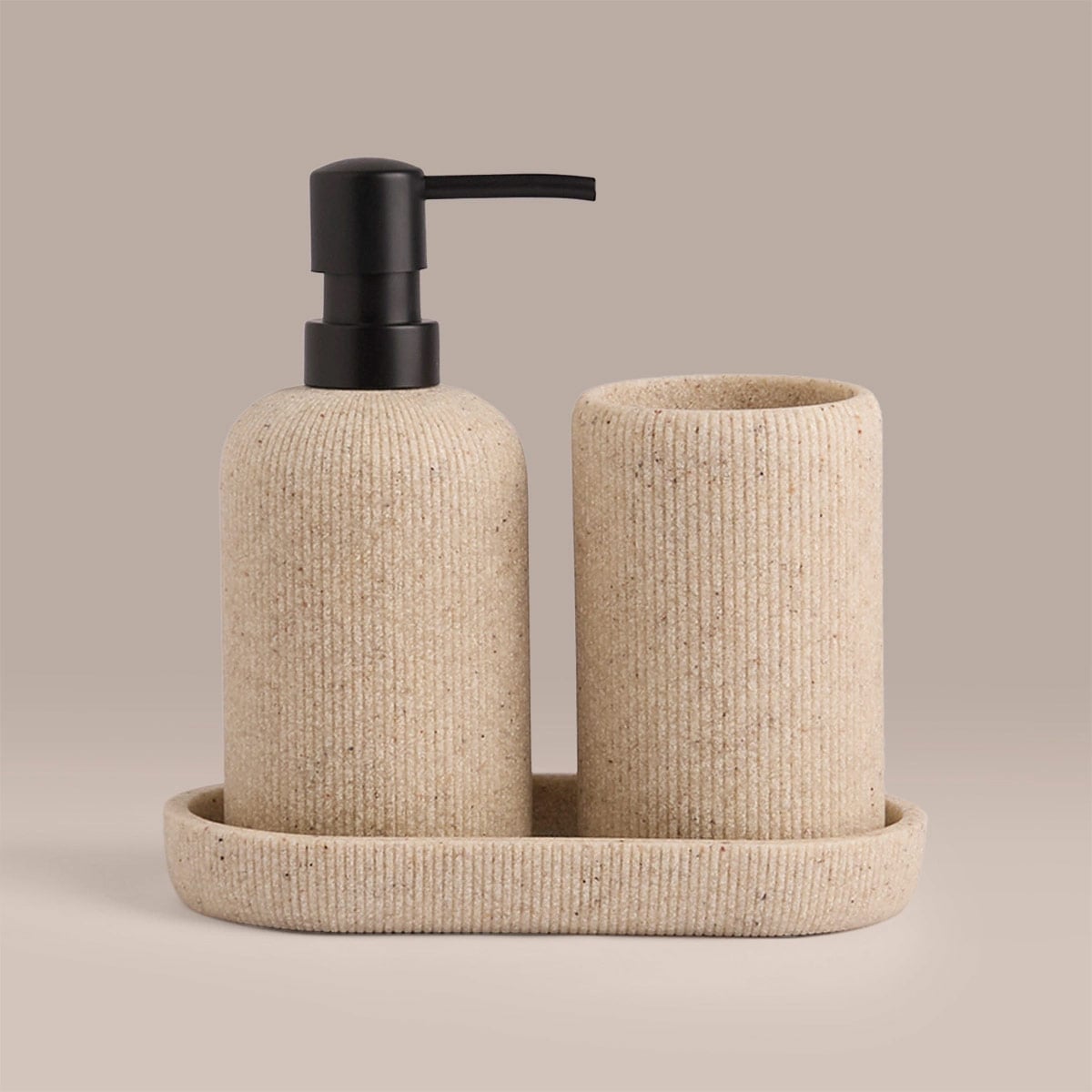 SET DE BAÑO MAISON LINETT DISPENSADOR + VASO + BANDEJA S - 1