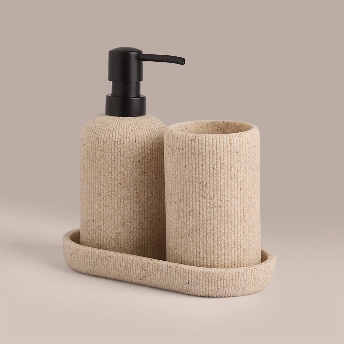 SET DE BAÑO MAISON LINETT DISPENSADOR + VASO + BANDEJA S - 2
