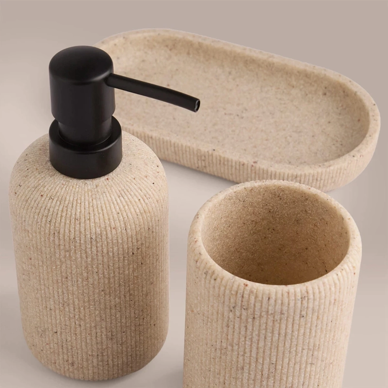 SET DE BAÑO MAISON LINETT DISPENSADOR + VASO + BANDEJA S - 3