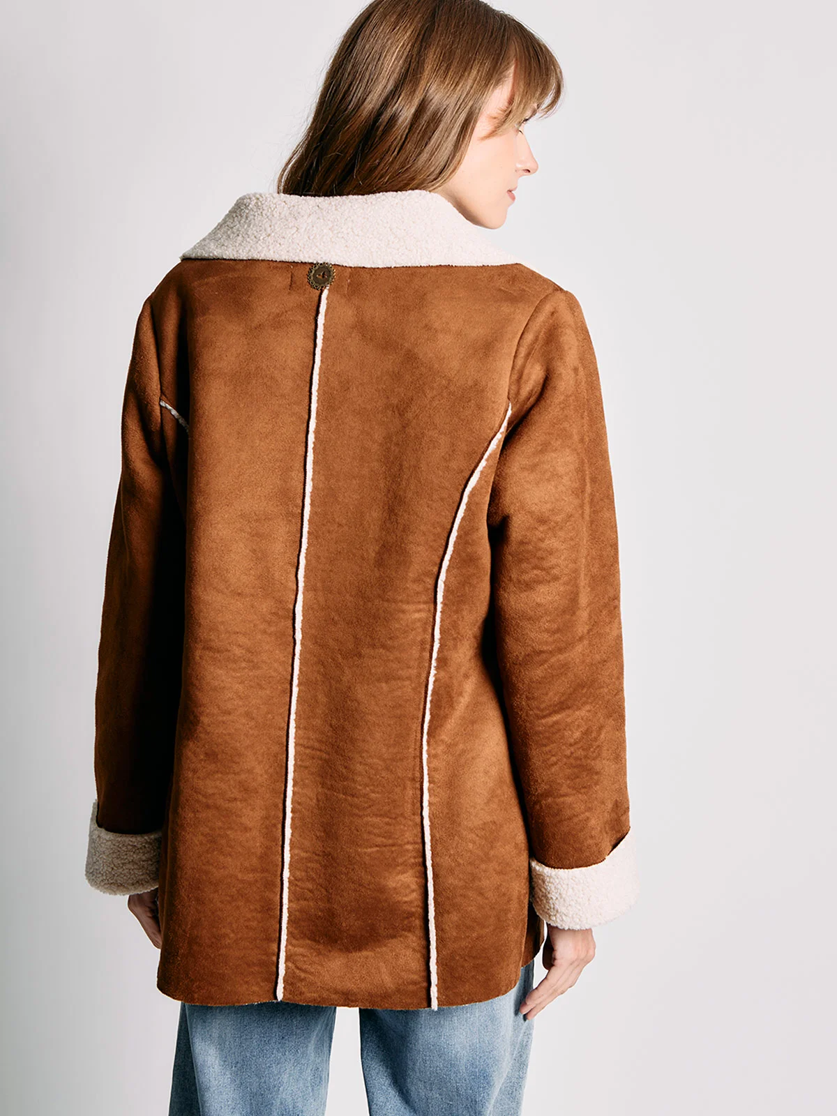 CHAQUETA MUJER TATIENNE LARGA EFECTO PIEL BORDADA - 2