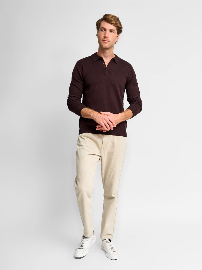 SWEATER HOMBRE CACHAREL CUELLO POLO BOTONES - 4