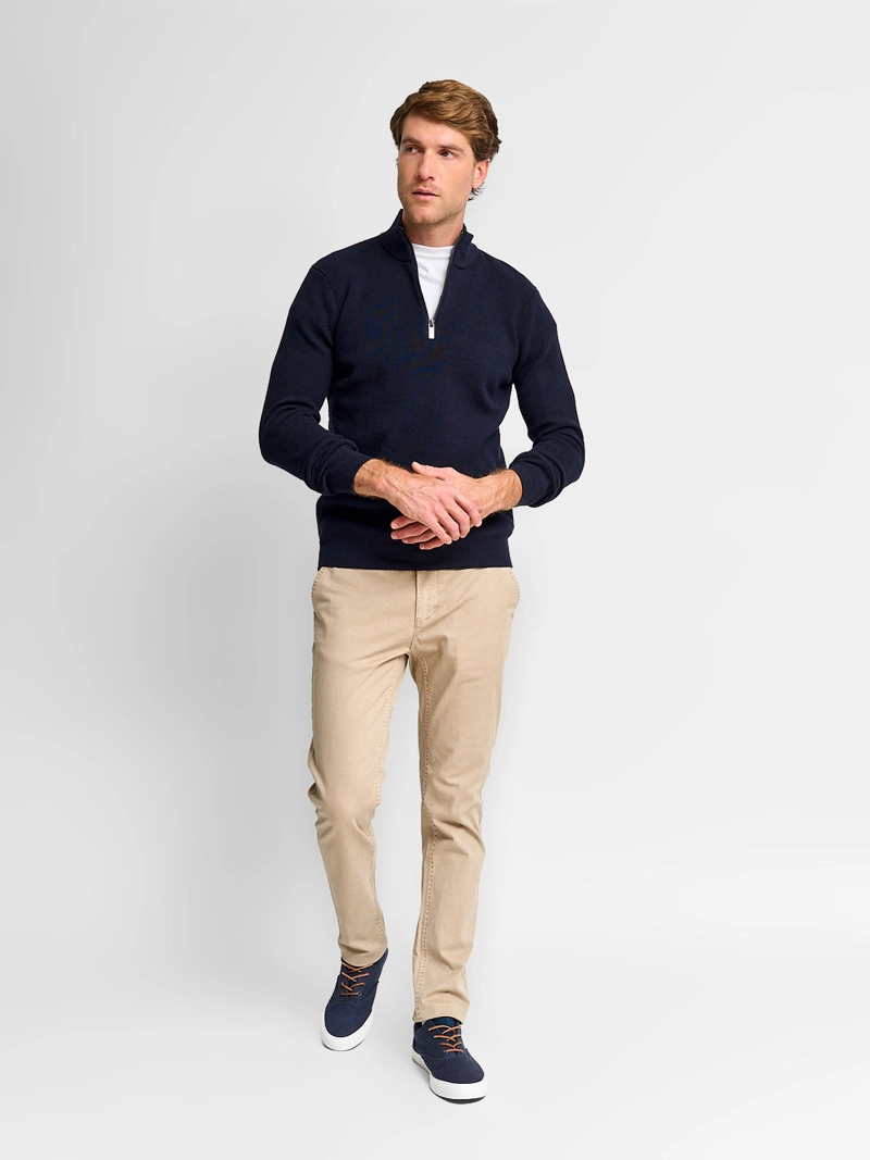 SWEATER HOMBRE CACHAREL ALGODÓN HALF ZIPPER TEXTURA - 4