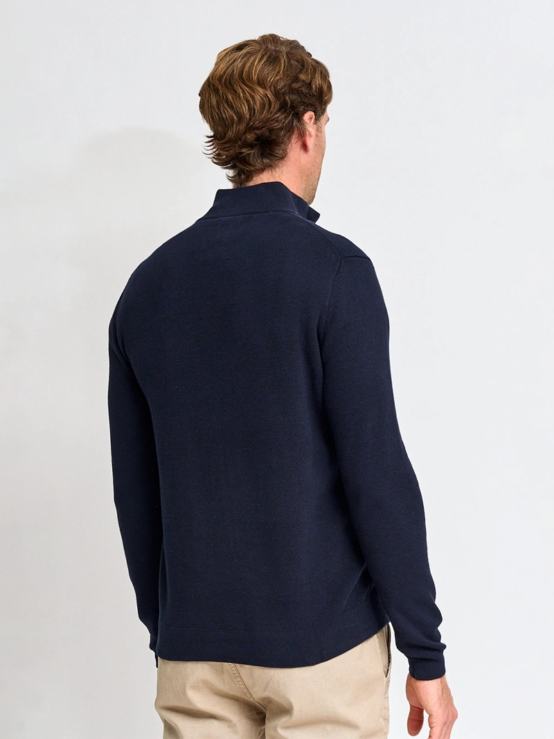 SWEATER HOMBRE CACHAREL ALGODÓN HALF ZIPPER TEXTURA - 2