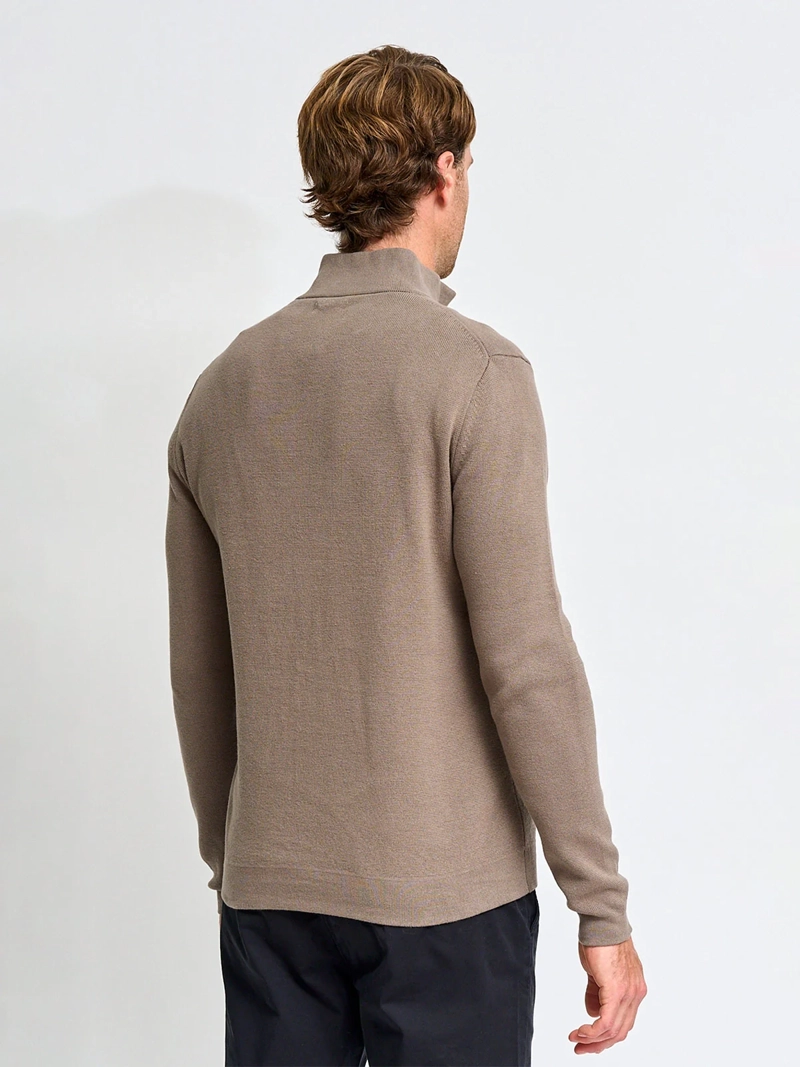 SWEATER HOMBRE CACHAREL ALGODÓN HALF ZIPPER TEXTURA - 2