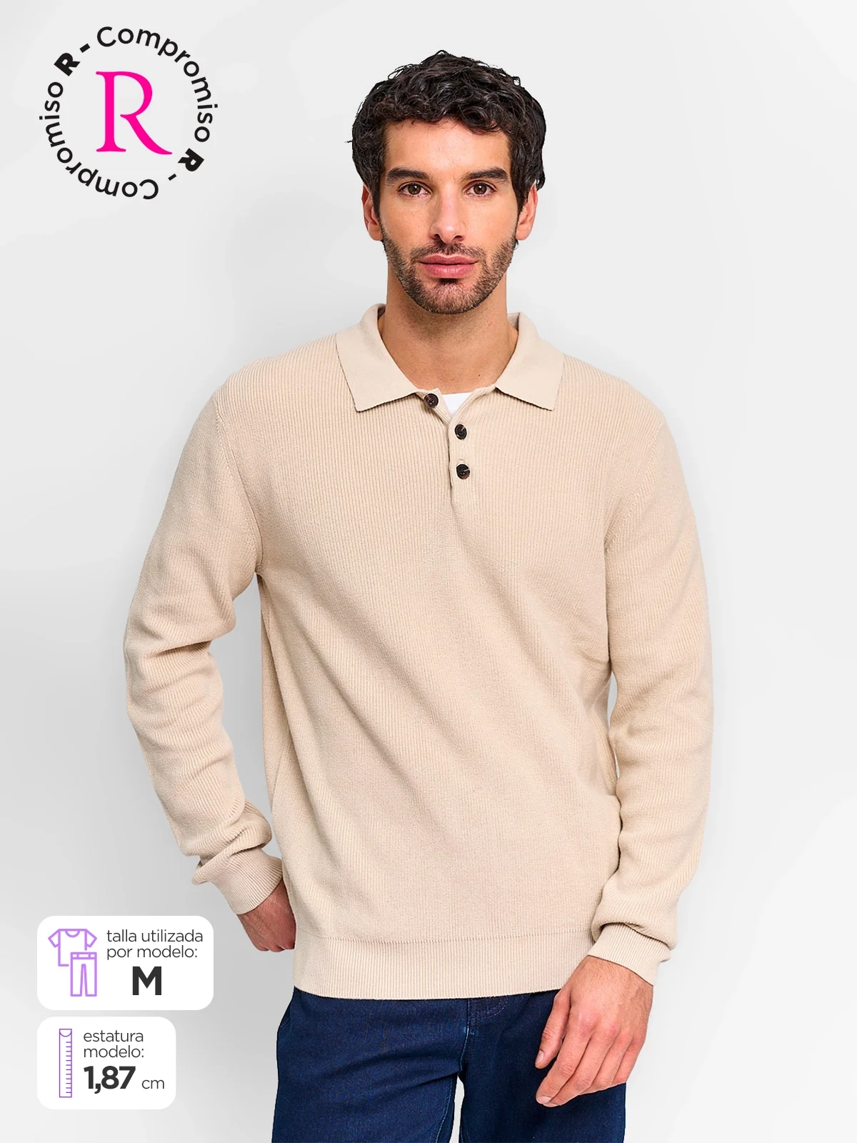 SWEATER HOMBRE REGATTA ALGODÓN CUELLO POLO - 1