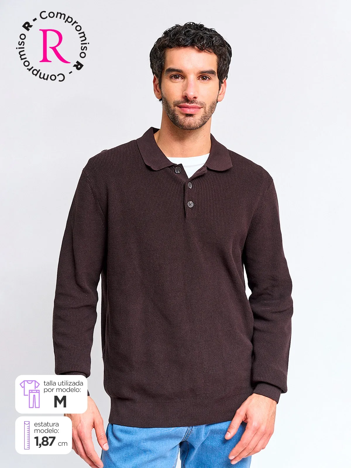 SWEATER HOMBRE REGATTA ALGODÓN CUELLO POLO - 1