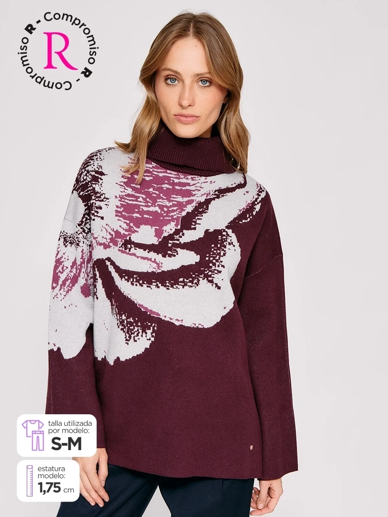 SWEATER MUJER CACHAREL CUELLO BEATLE MANGA LARGA