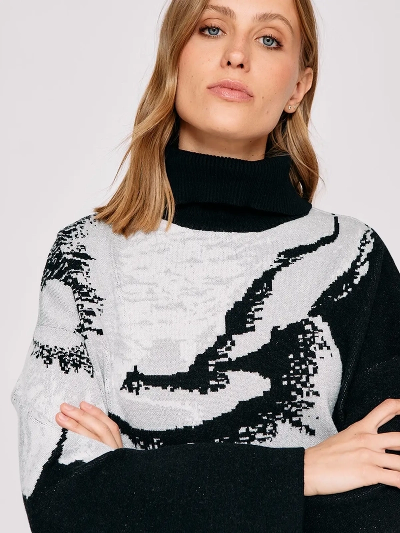 SWEATER MUJER CACHAREL CUELLO BEATLE MANGA LARGA - 3