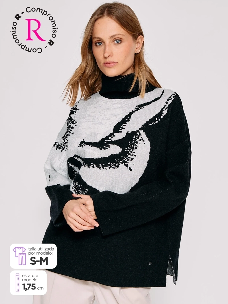 SWEATER MUJER CACHAREL CUELLO BEATLE MANGA LARGA - 1