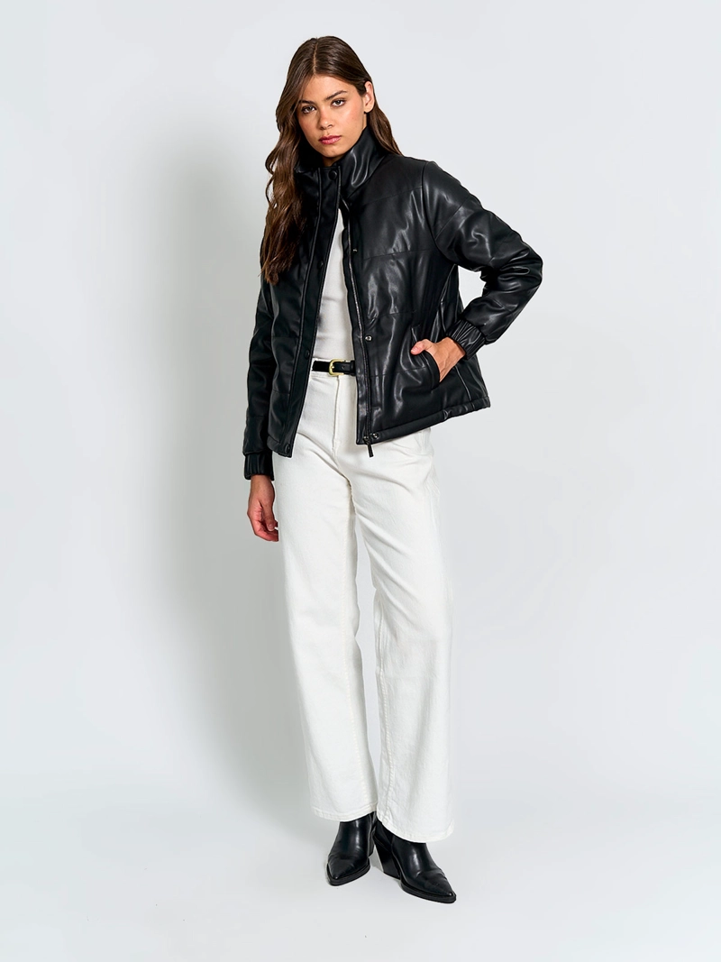 CHAQUETA MUJER AZIZ MANGA LARGA EFECTO PIEL - 4