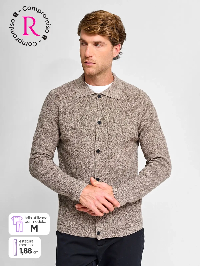 CARDIGAN HOMBRE CACHAREL ALGODÓN HALF ZIPPER - 1