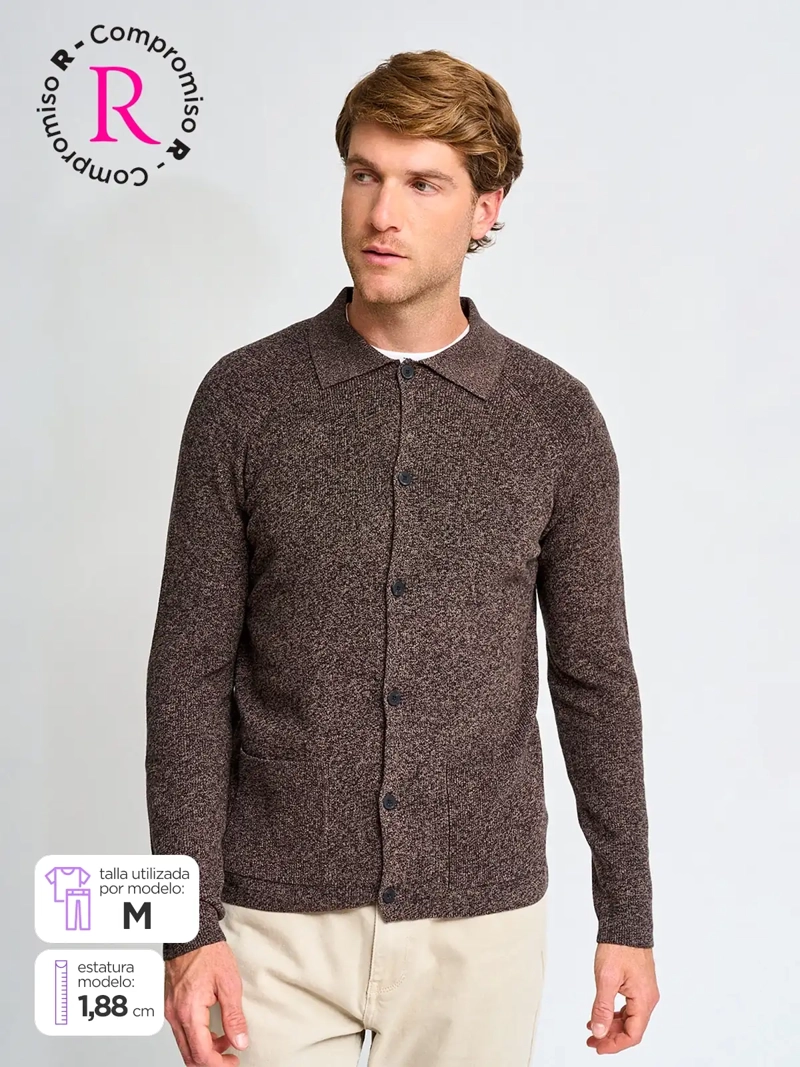 CARDIGAN HOMBRE CACHAREL ALGODÓN HALF ZIPPER - 1