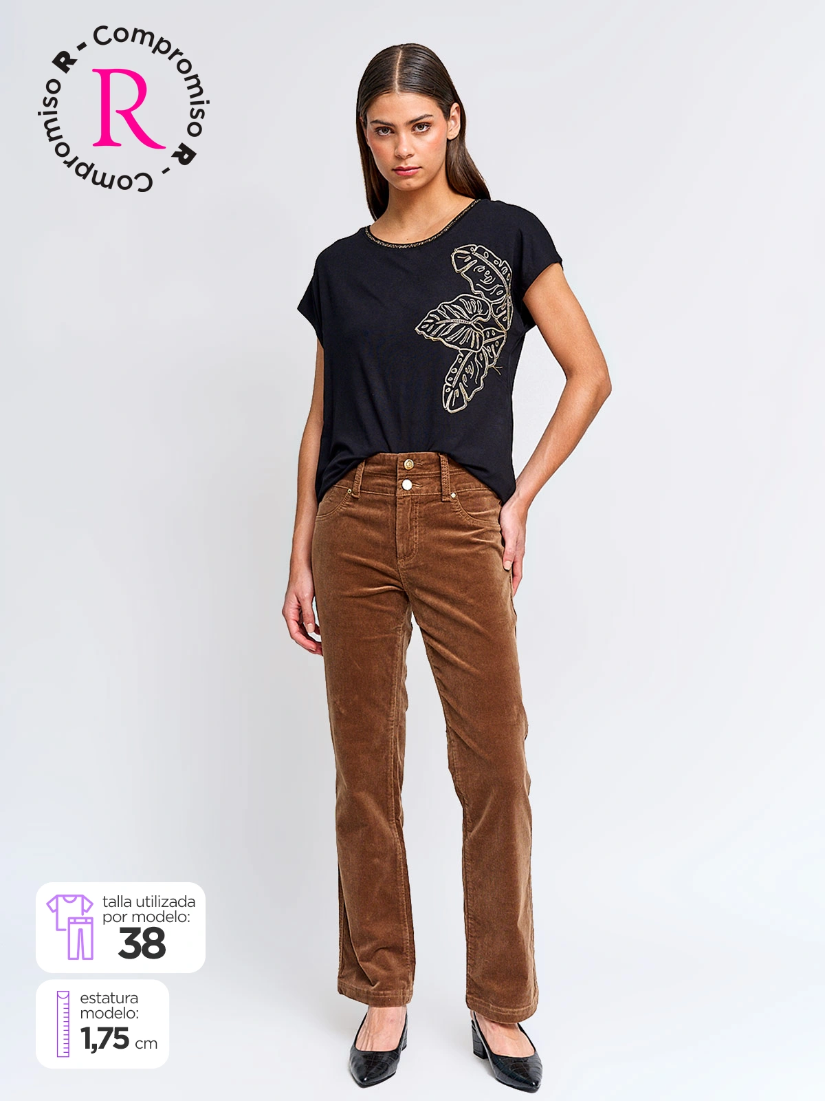 PANTALÓN MUJER CACHAREL ALGODÓN RECTO COTELÉ - 1