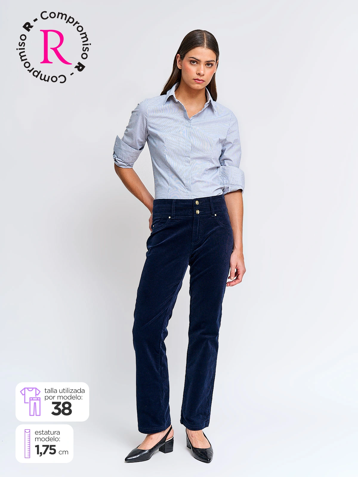 PANTALÓN MUJER CACHAREL ALGODÓN RECTO COTELÉ