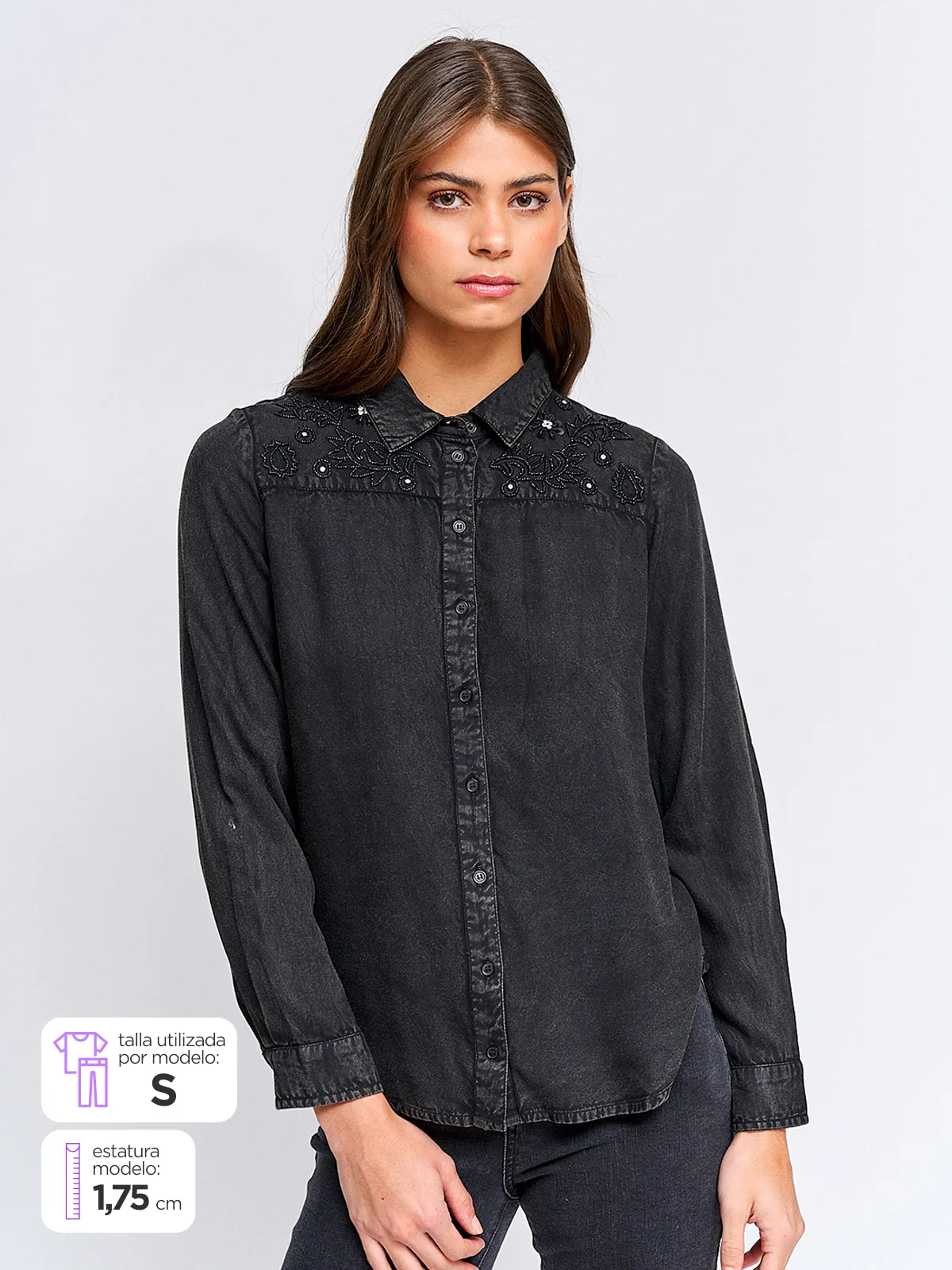 BLUSA MUJER TATIENNE MANGA LARGA MOSTACILLAS - 1