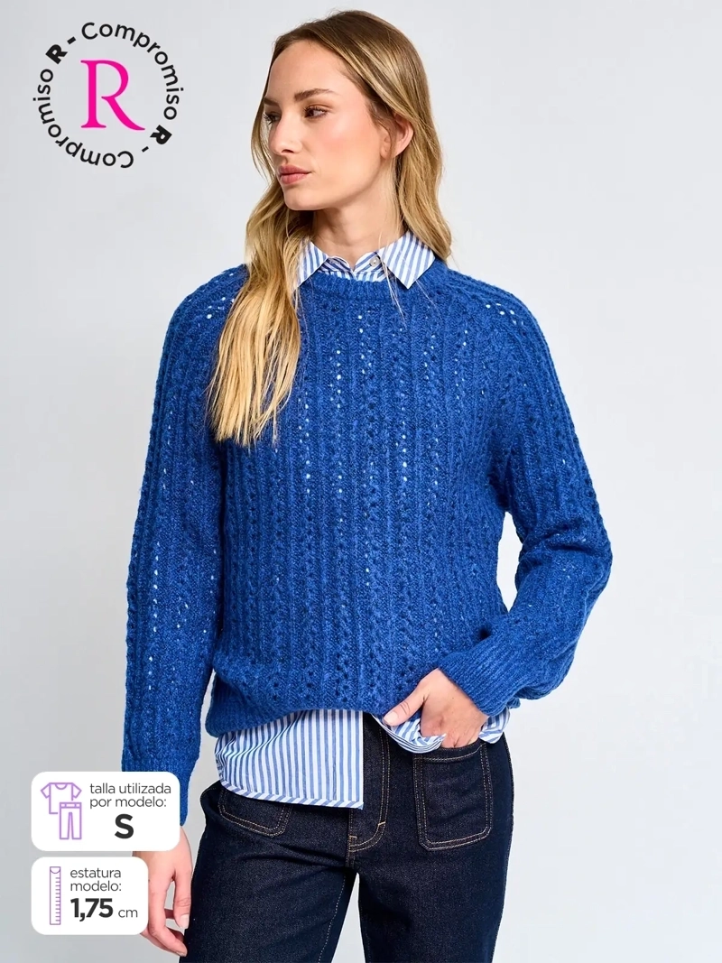 SWEATER MUJER REGATTA MANGA LARGA TRENZADO - 1