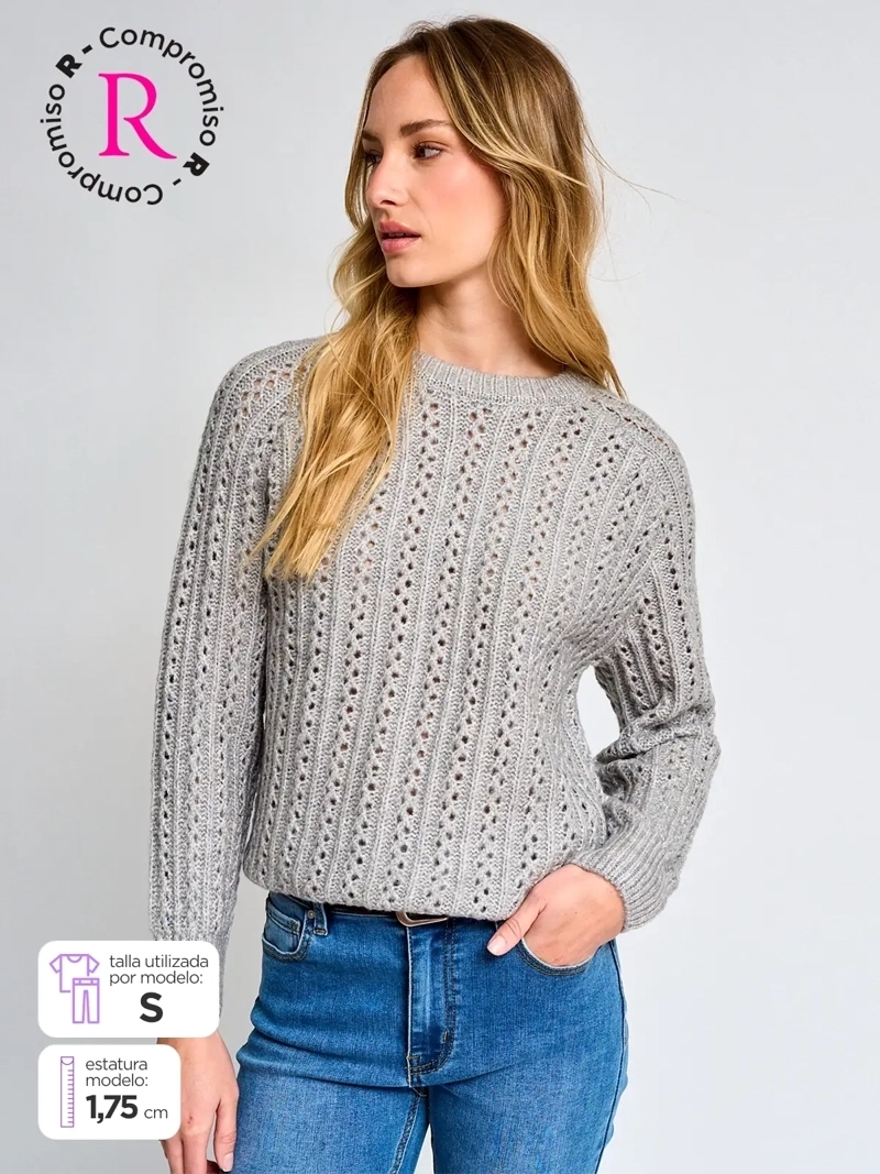 SWEATER MUJER REGATTA MANGA LARGA TRENZADO - 1