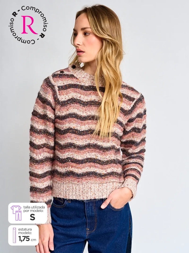 SWEATER MUJER REGATTA MANGA LARGA TRENZADO - 1