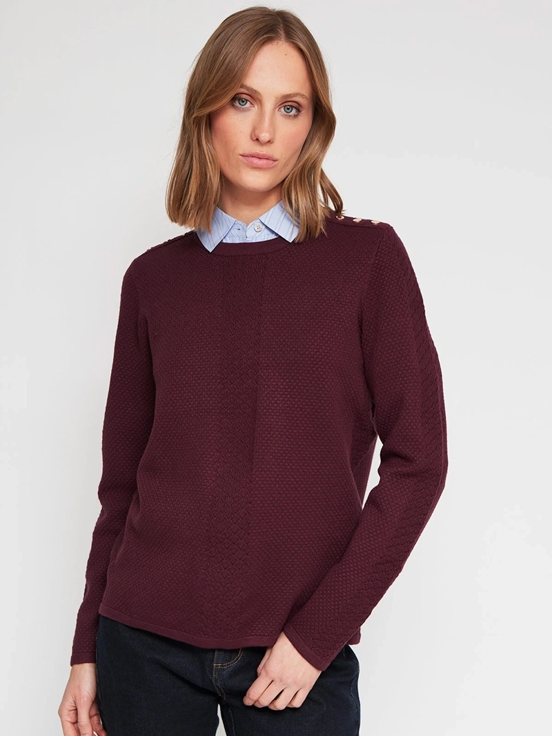 SWEATER MUJER CACHAREL CUELLO REDONDO MANGA LARGA PERLAS - 2