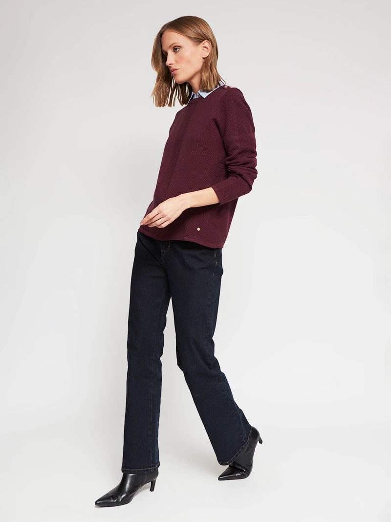 SWEATER MUJER CACHAREL CUELLO REDONDO MANGA LARGA PERLAS - 5