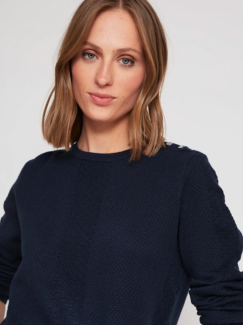 SWEATER MUJER CACHAREL CUELLO REDONDO MANGA LARGA PERLAS - 4