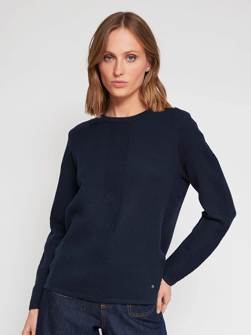 SWEATER MUJER CACHAREL CUELLO REDONDO MANGA LARGA PERLAS - 2