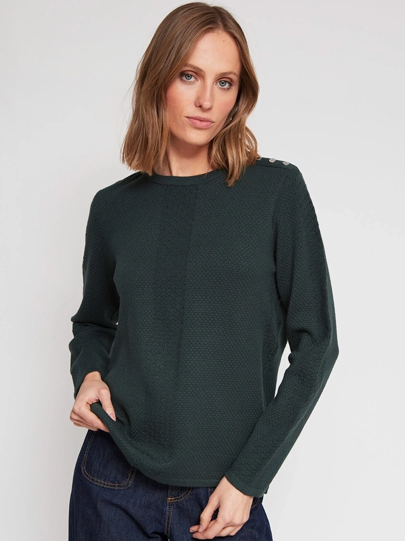 SWEATER MUJER CACHAREL CUELLO REDONDO MANGA LARGA PERLAS - 2