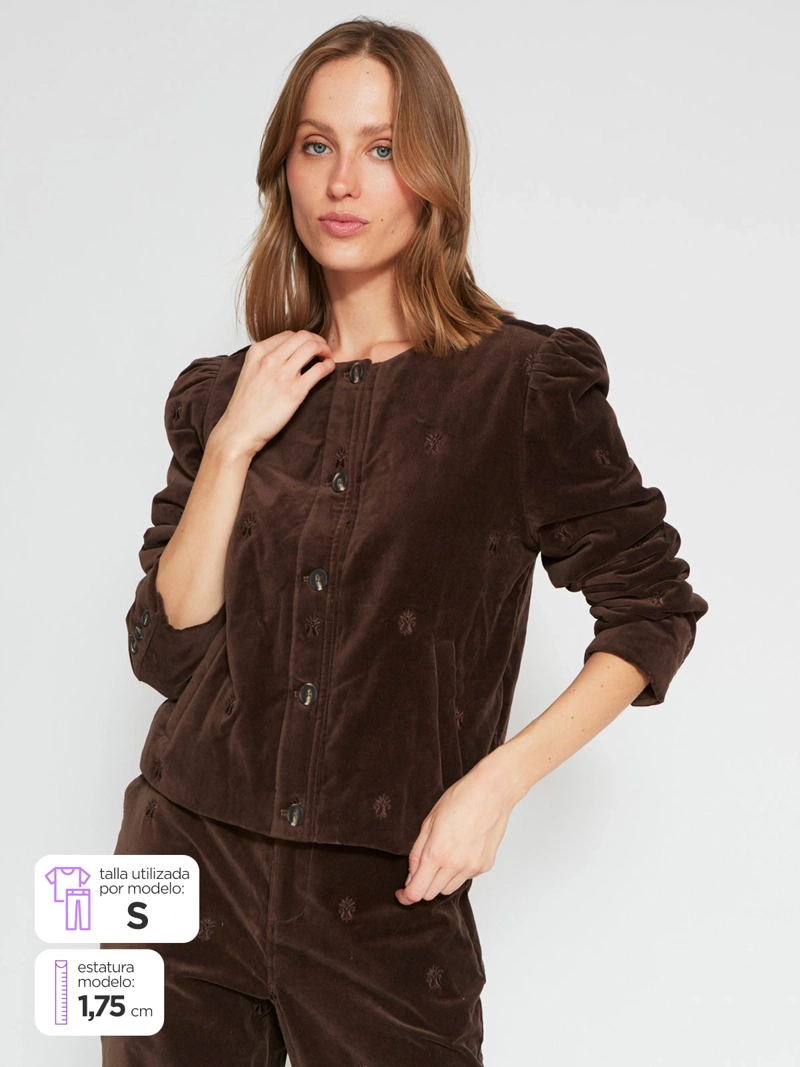 CHAQUETA MUJER TATIENNE ALGODÓN PADDING BORDADA - 1
