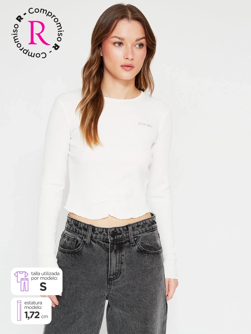POLERA MUJER AEROPOSTALE ALGODÓN RIB - 1