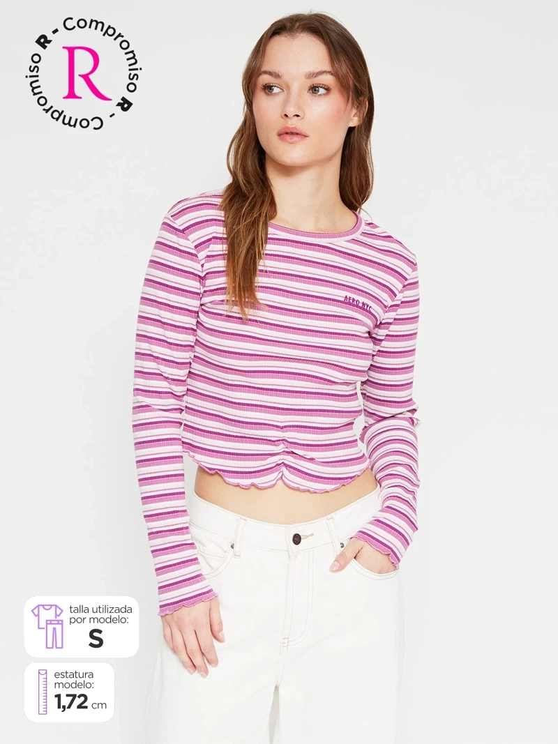 POLERA MUJER AEROPOSTALE ALGODÓN RIB