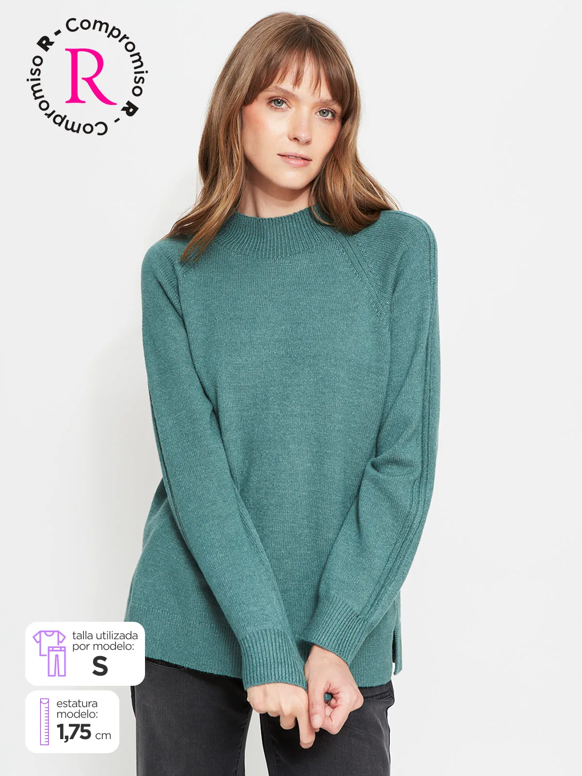 SWEATER MUJER AZIZ CUELLO MOCK - 1