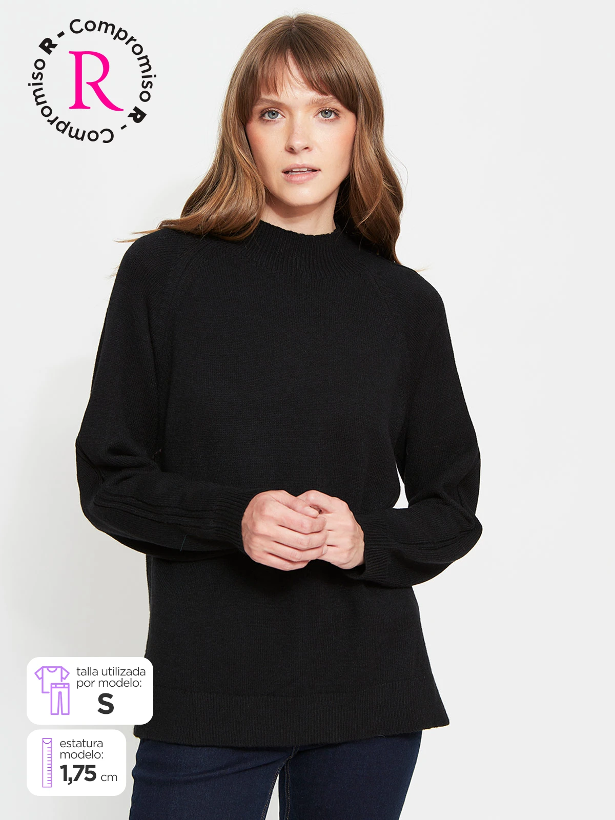 SWEATER MUJER AZIZ CUELLO MOCK - 1