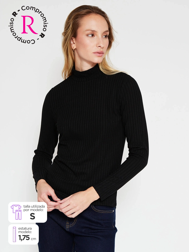 POLERA MUJER REGATTA CUELLO MOCK MANGA LARGA - 1