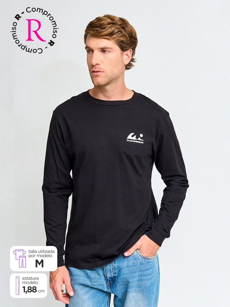 POLERA HOMBRE CLOUDBREAK ALGODÓN MANGA LARGA PRINT - 1