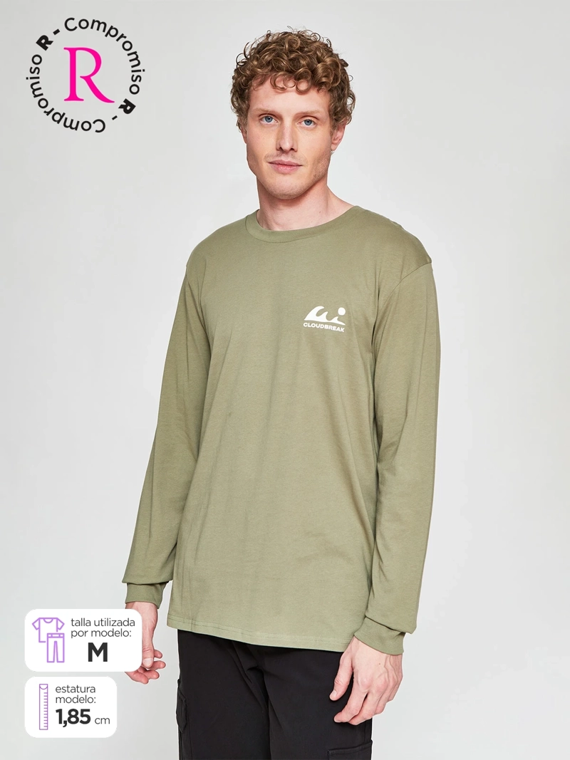 POLERA HOMBRE CLOUDBREAK ALGODÓN MANGA LARGA PRINT - 1