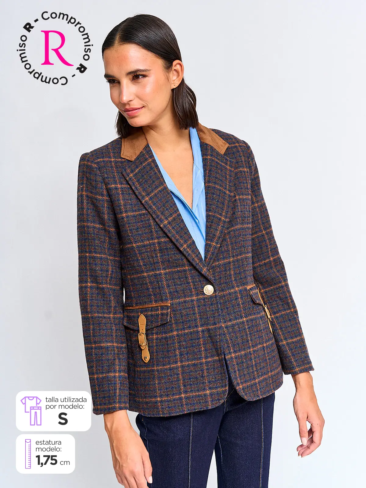 BLAZER MUJER CACHAREL LANA APLICACIONES TIPO SUEDE - 1