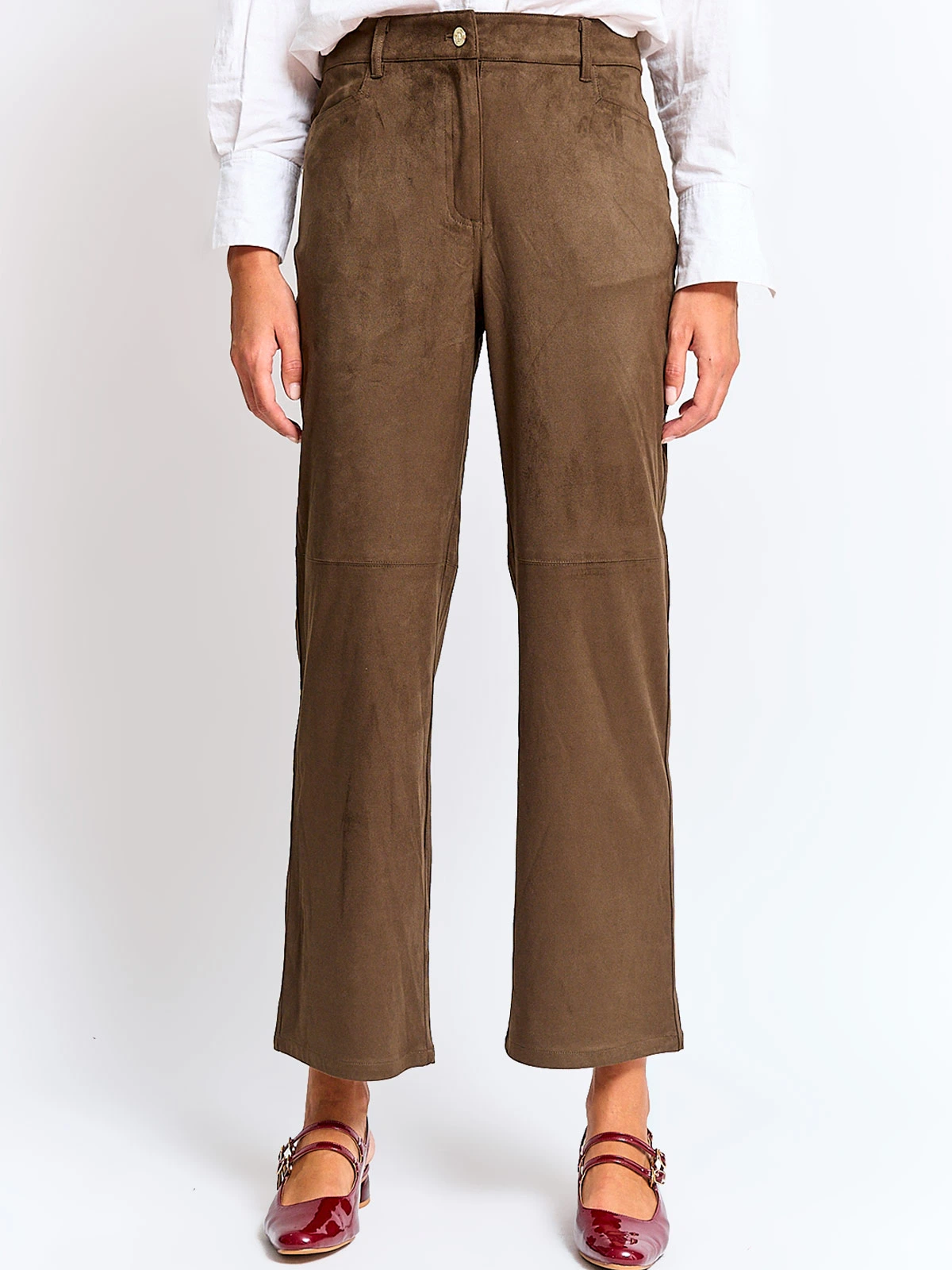 PANTALÓN MUJER CACHAREL RECTO TIPO SUEDE - 2