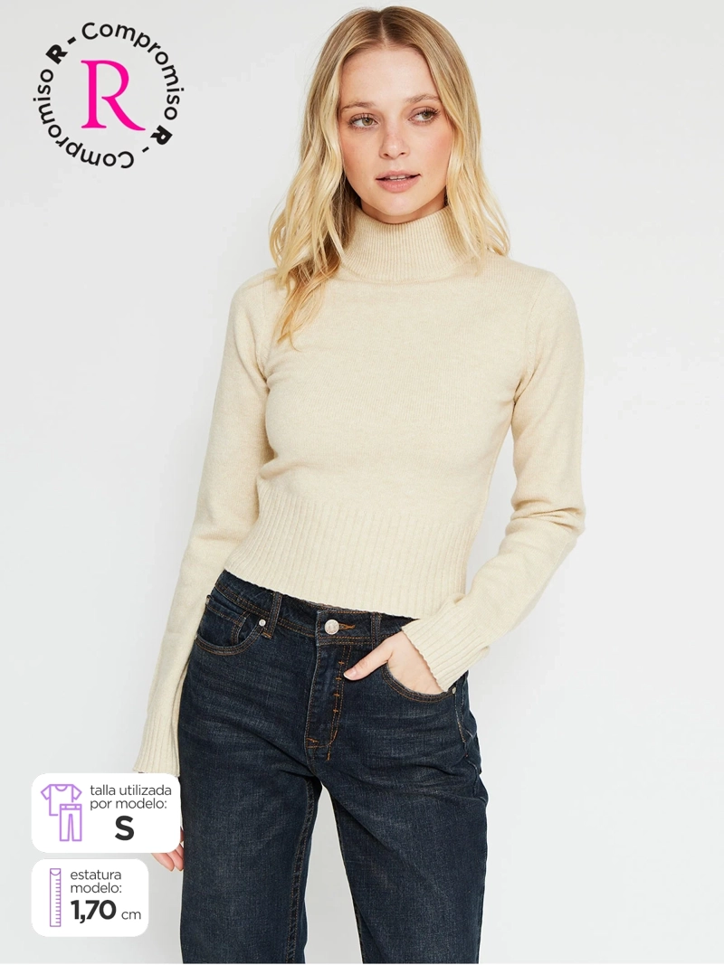 SWEATER MUJER INDEX CUELLO ALTO MANGA LARGA - 1
