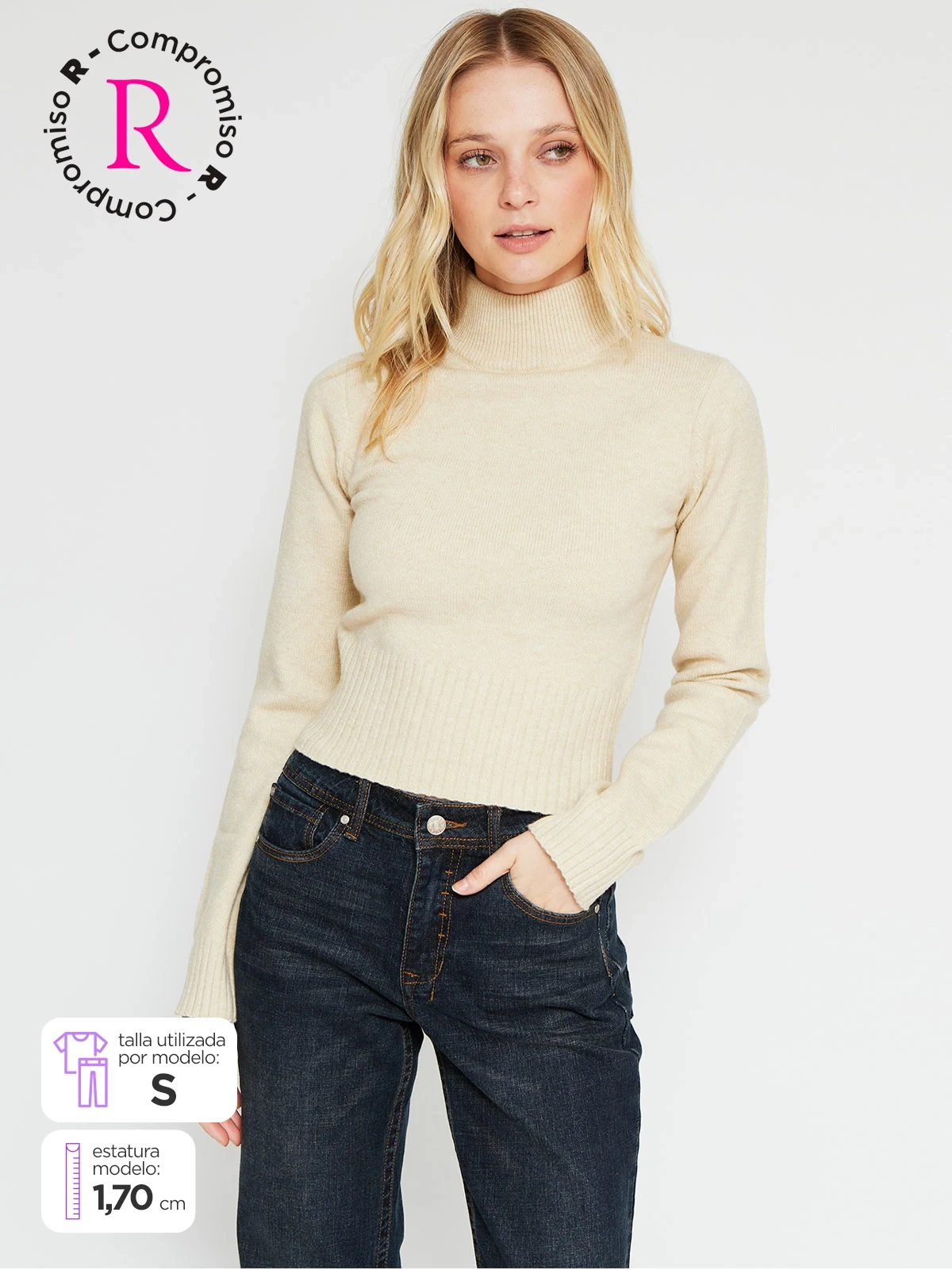 SWEATER MUJER INDEX CUELLO ALTO MANGA LARGA - 1